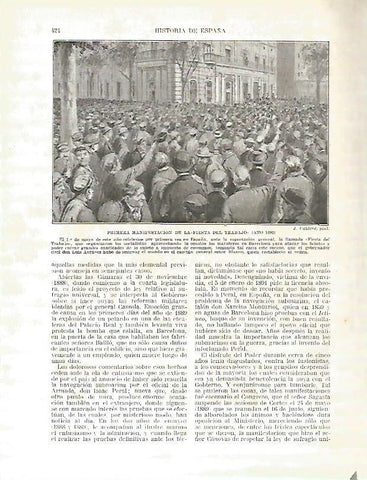 LAMINA 9339: Primera manifestacion de la Fiesta del Trabajo en Barcelona en 1890