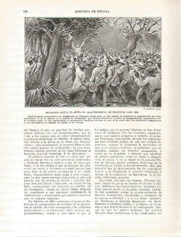 LAMINA 9346: Bonifacio lanza el grito de independencia de Filipinas en 1896