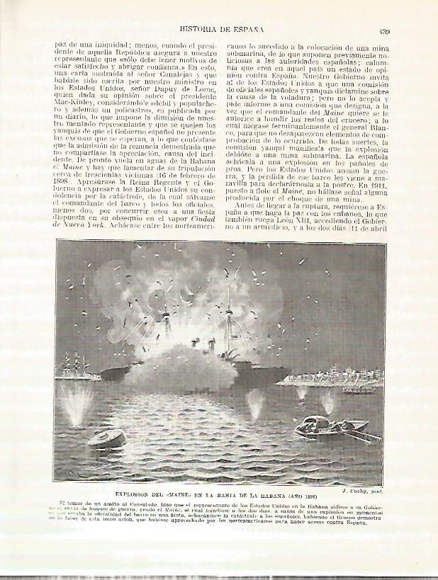 LAMINA 9348: Explosion del Maine en la bahia de La Habana en 1898