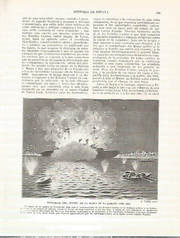 LAMINA 9348: Explosion del Maine en la bahia de La Habana en 1898