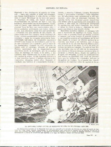 LAMINA 9350: La escuadra de Estados Unidos hunde en Santiago de Cuba la escuadra de Cervera en 1898