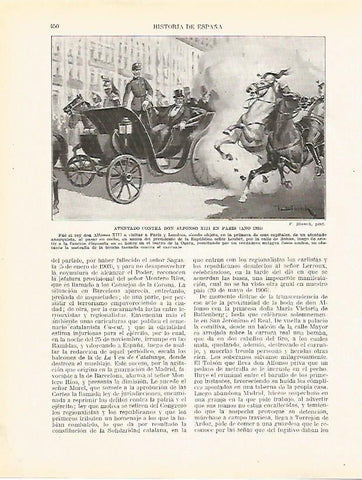 LAMINA 9354: Atentado contra Maura en Barcelona en 1904