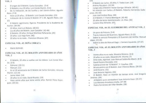 El Boletin Especial numero 087: Catalogo especiales El Boletin