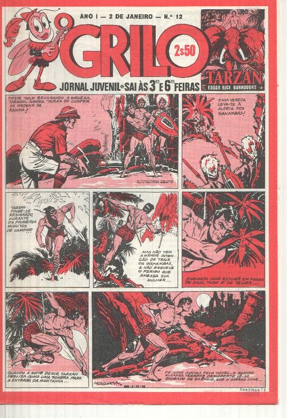 Grilo numero 12: Tarzan, Capitao Kidd, Los Guerrilleros de Jesus Blasco, Flash Gordon, Rip Kirby, Fantasma