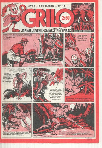 Grilo numero 12: Tarzan, Capitao Kidd, Los Guerrilleros de Jesus Blasco, Flash Gordon, Rip Kirby, Fantasma