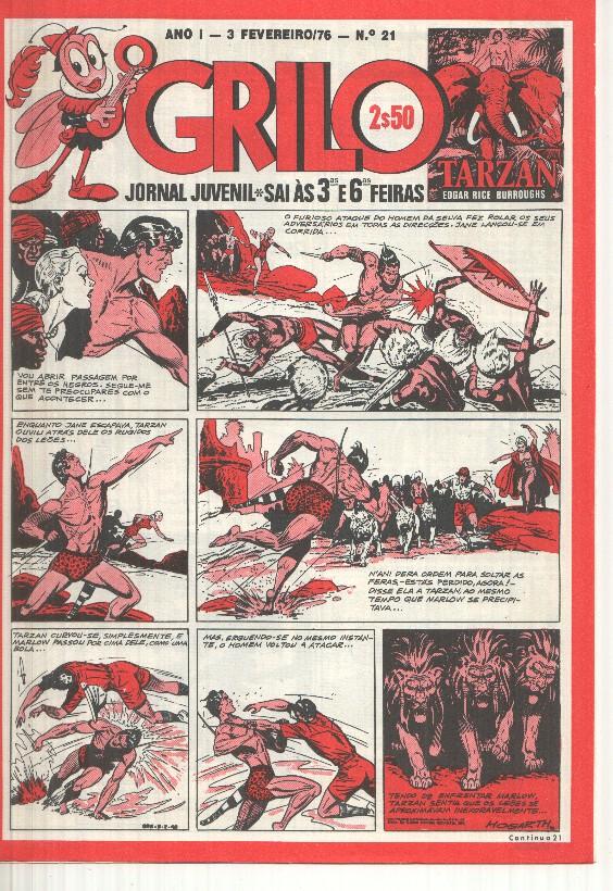 Grilo numero 21: Tarzan, O Foguetao X-M, Cisco Kid, Flash Gordon, Rip Kirby, Fantasma, Mandrake