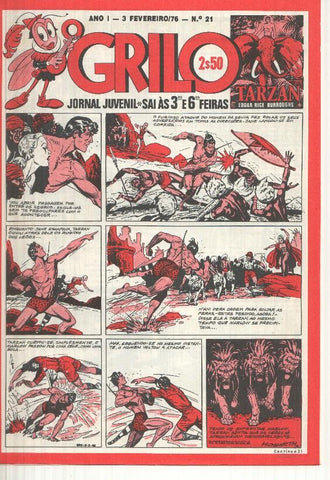Grilo numero 21: Tarzan, O Foguetao X-M, Cisco Kid, Flash Gordon, Rip Kirby, Fantasma, Mandrake