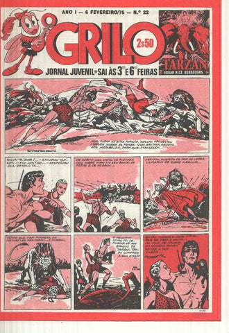 Grilo numero 22: Tarzan, O Foguetao X-M, Cisco Kid, Flash Gordon, Rip Kirby, Fantasma, Mandrake