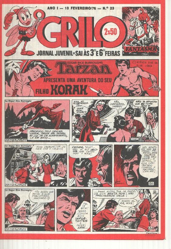 Grilo numero 23: Tarzan (filho Korak), O Foguetao X-M, Cisco Kid, Flash Gordon, Rip Kirby, Fantasma, Mandrake