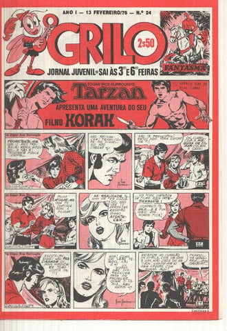 Grilo numero 24: Tarzan (filho Korak), O Foguetao X-M, Cisco Kid, Flash Gordon, Rip Kirby, Fantasma, Mandrake