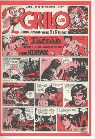 Grilo numero 27: Tarzan (filho Korak), A horda doirada, Cisco Kid, Flash Gordon, Rip Kirby, Fantasma, Mandrake