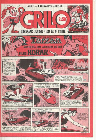 Grilo numero 40: Tarzan (filho Korak), O bando do colt, Odinson o principe viking de Blasco, Flash Gordon, Agente Corrigan, Fantasma, Mandrake