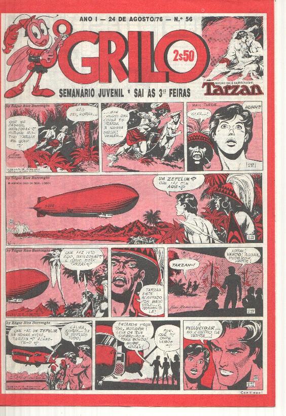 Grilo numero 56: Tarzan, Andrax de Bernet, Odinson o principe viking de Blasco, Flash Gordon, Agente Corrigan, Fantasma, Mandrake