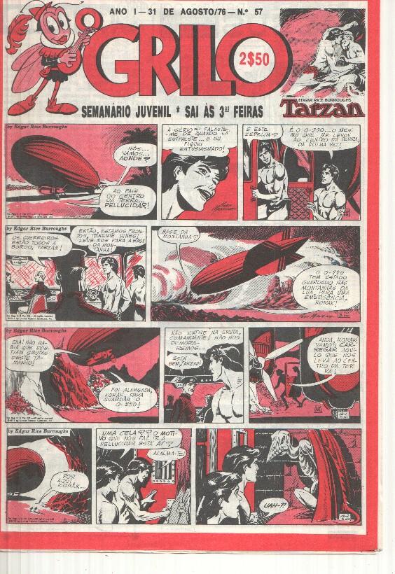 Grilo numero 57: Tarzan , Andrax de Bernet, Odinson o principe viking de Blasco, Flash Gordon, Agente Corrigan, Fantasma, Mandrake