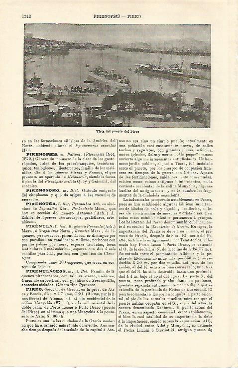 LAMINA ESPASA 23297: Vista del Puerto del Pireo en Atenas