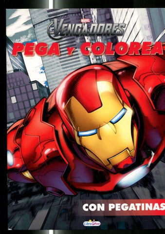 LIbro Divo: Marvel: Los Vengadores (segundo modelo): Pega y colorea, cuaderno de colorear con pegatinas