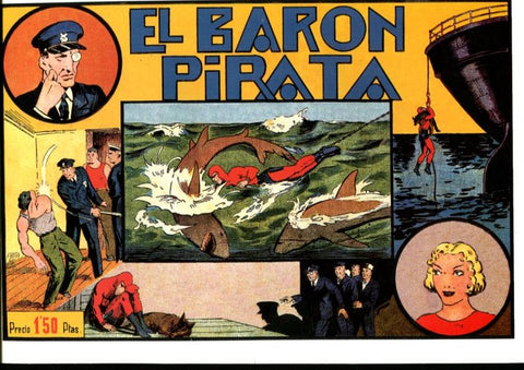 Facsimil: El Hombre Enmascarado (The Phantom) numero 16: El baron pirata (trasera cromos deportes)