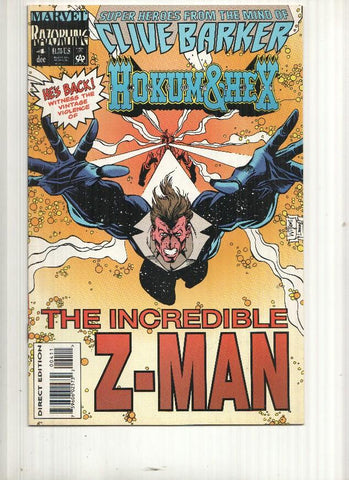 Marvel Comics: Fire and Rust, The incredible Z-Man - Hokum and Hex Vol.1 numero 4, Clive Barker. Marvel Razorline