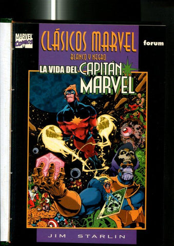 Capitan Marvel, tomo artesanal conteniendo el ejemplar clasicos marvel b/n y Heroes Marvel los numeros 46 al 51, 57 y 60