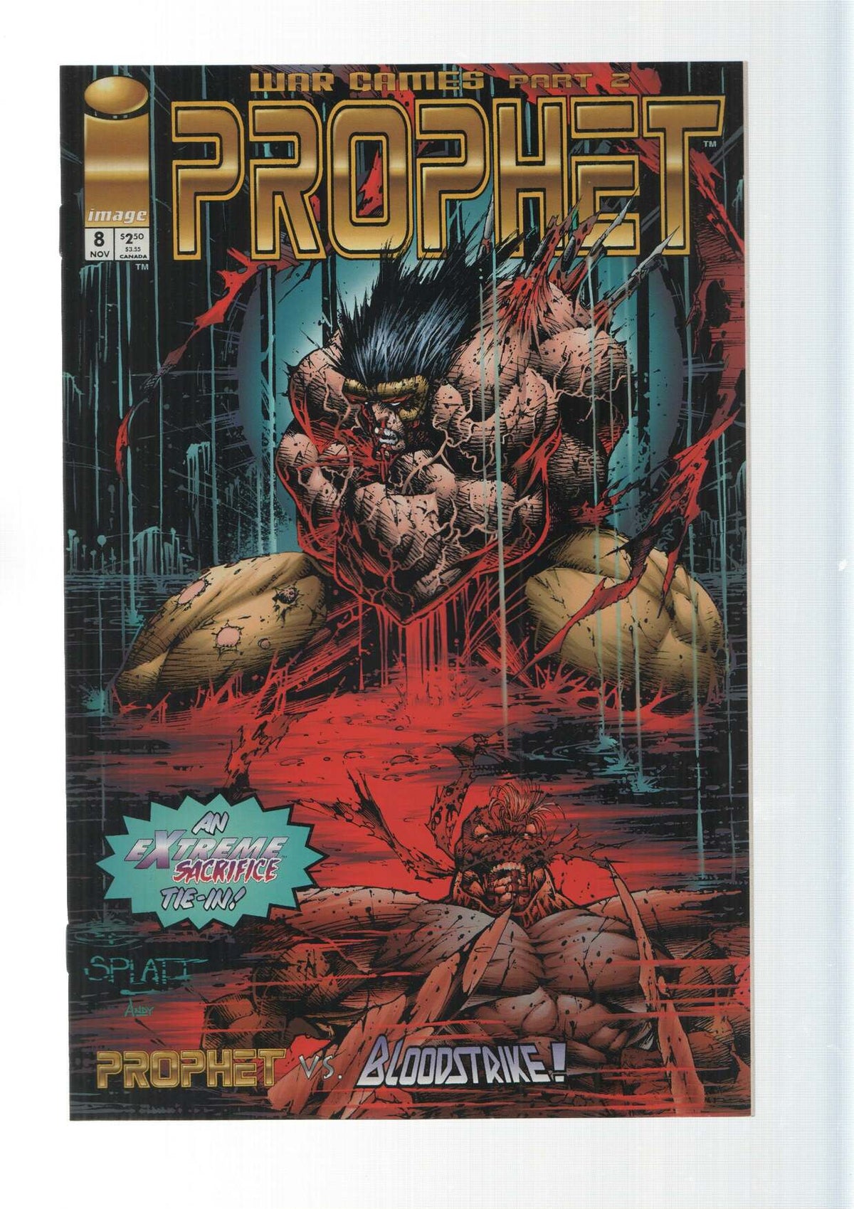 Image: An extreme sacrifice tie-in. Prophet vs Bloodstrike. Prophet vol. 1, numero 8