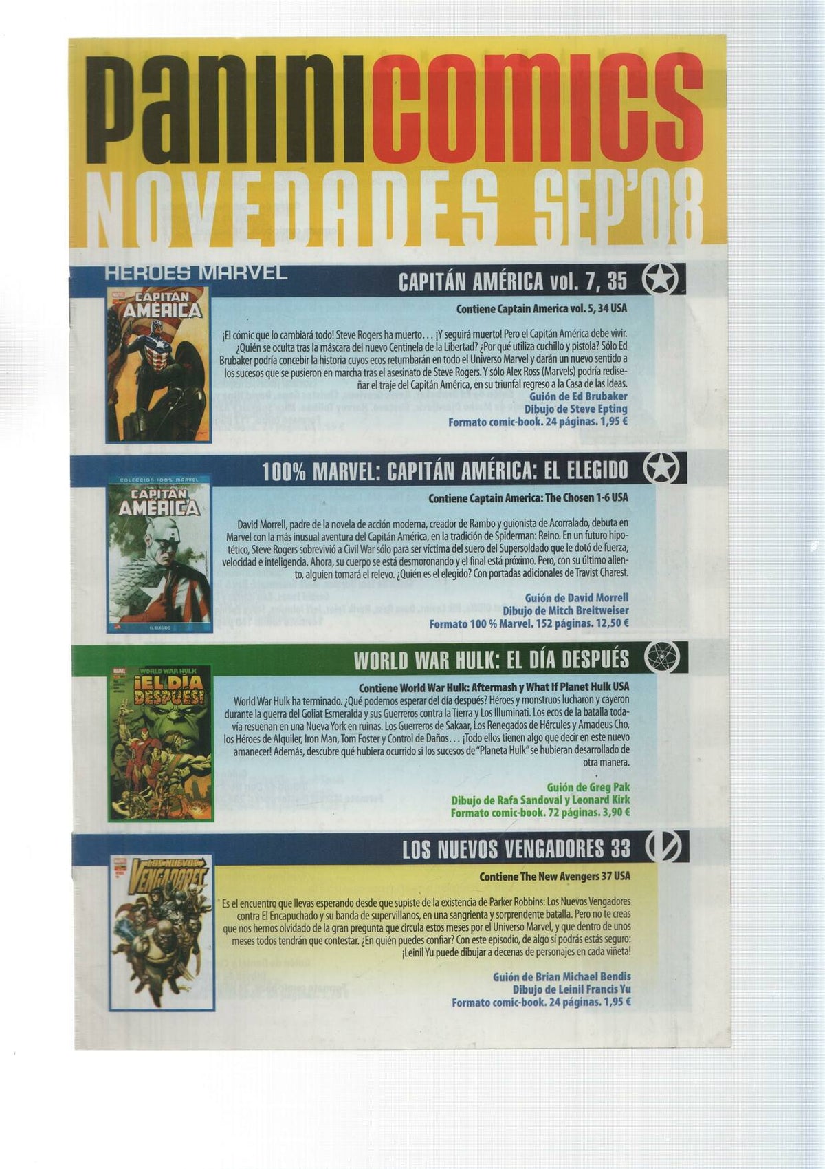 Panini Comics, novedades Septiembre 2008