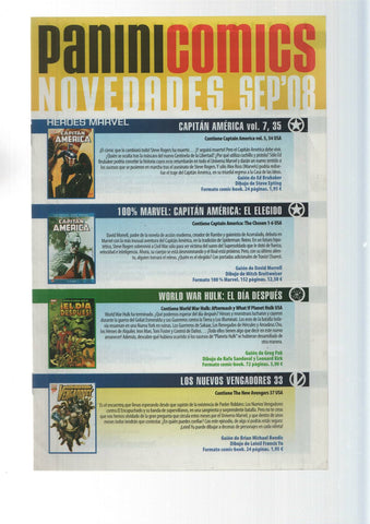 Panini Comics, novedades Septiembre 2008