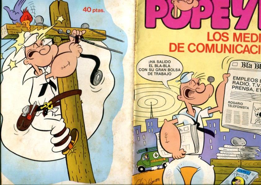 Coleccion Popeye numero 08: Los medios de comunicacion (numerado 1 en cubierta trasera)
