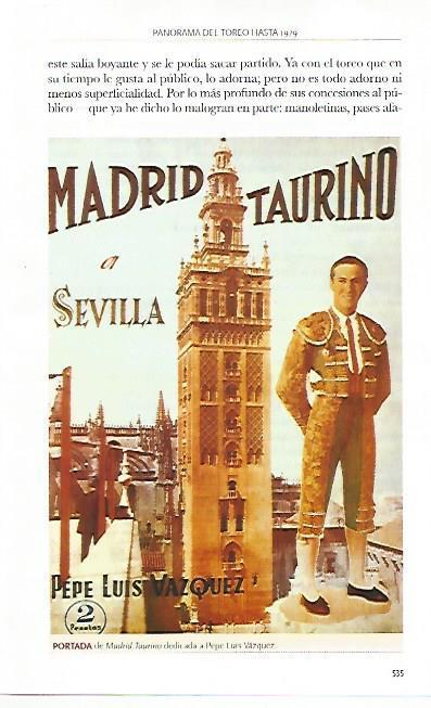 LAMINA COSSIO 50466: Portada de Madrid Taurino