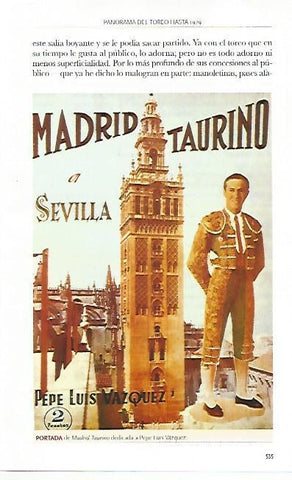 LAMINA COSSIO 50466: Portada de Madrid Taurino