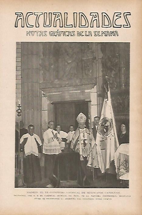 LAMINA BLANCO Y NEGRO 7835: III Congreso Nacional de Sindicatos Catolicos en Madrid