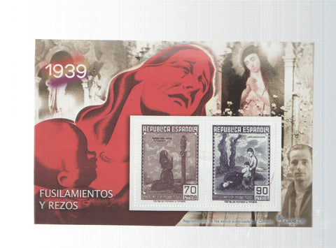 La Guerra Civil Española en sellos de correos: Juego 2 sellos 1939: Fusilamientos y rezos
