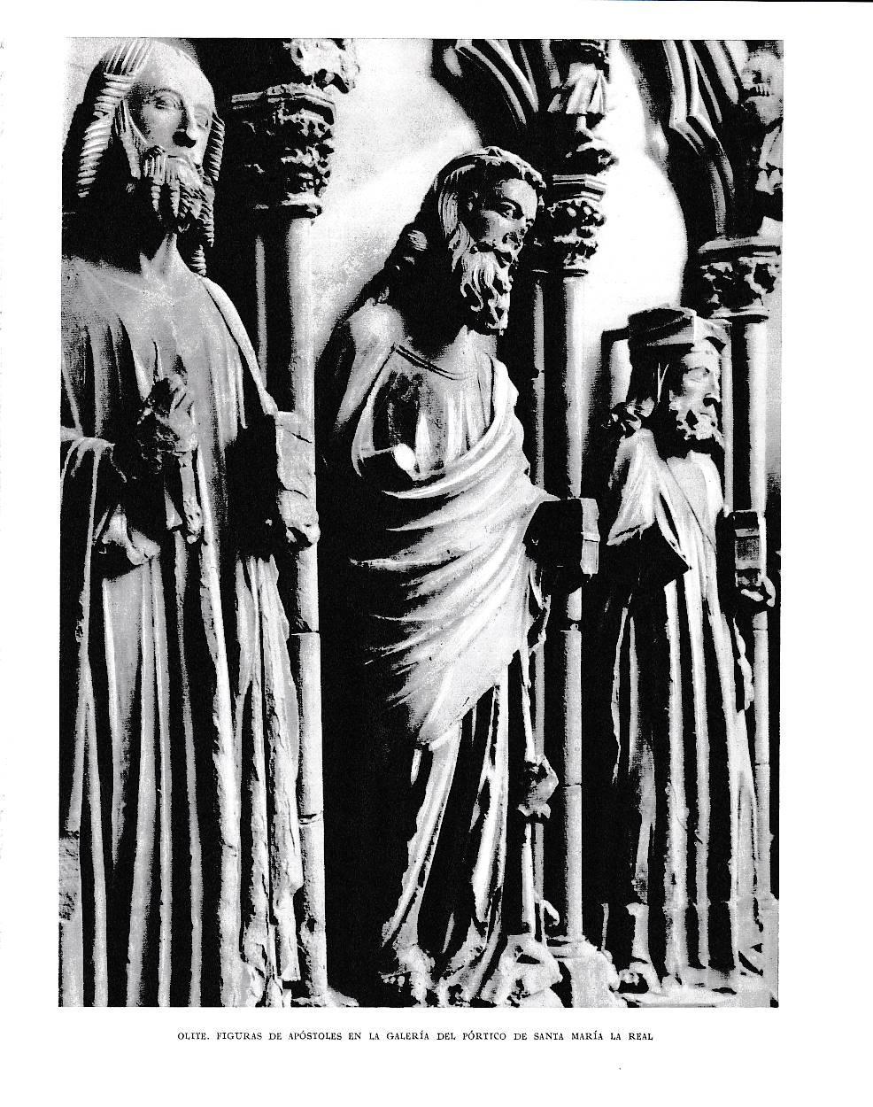 LAMINA 6229: Figuras de apostoles en la galeria del portico de Santa Maria la Real de Olite