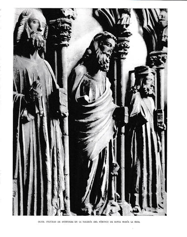 LAMINA 6229: Figuras de apostoles en la galeria del portico de Santa Maria la Real de Olite