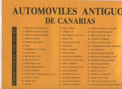 Automoviles antiguos de canarias ficha con listado de los modelos