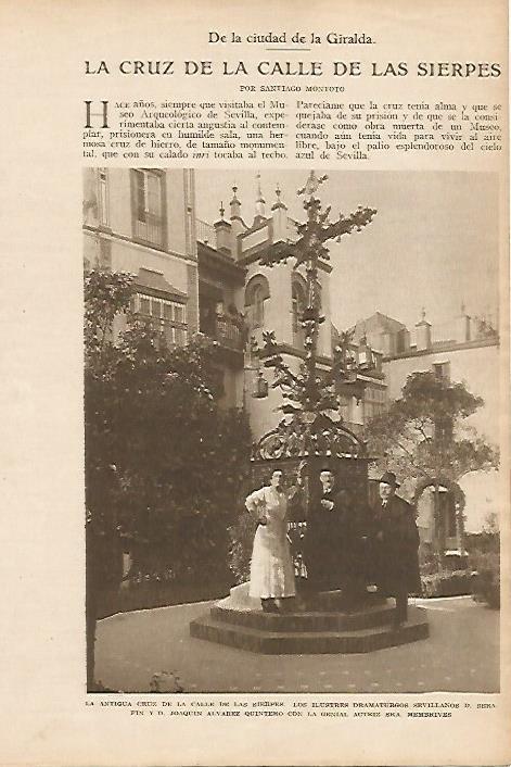 LAMINA BLANCO Y NEGRO 8069: Cruz de la calle de Sierpes de Sevilla