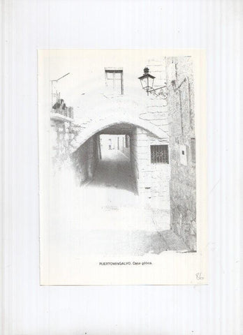 Historia de Aragon: lamina numero 086: Puertomingalvo (casa gotica) y Puilampa (portada romanica)