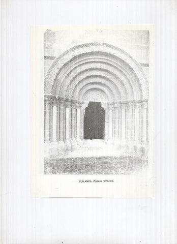 Historia de Aragon: lamina numero 086: Puertomingalvo (casa gotica) y Puilampa (portada romanica)