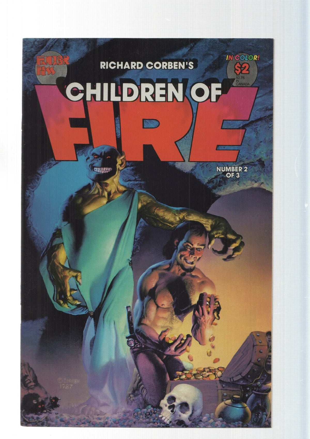 Fantagor: Children of Fire  num 2. Richard Corben (leve raja lado blanco derecho en 4 paginas segun imagen)