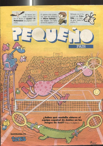 El Pequeño Pais numero 546: Garfield, Marco Antonio, Cobi, Poster/ficha  central de Buitre Leonado