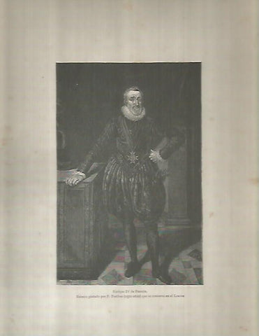 LAMINA 9579: Enrique IV de Francia pintado por F. Porthus