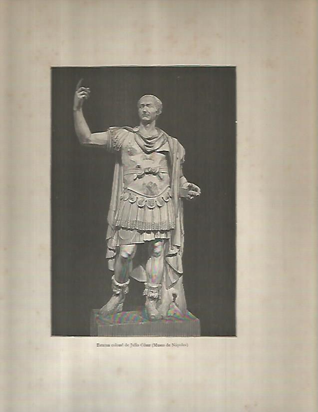 LAMINA 9607: Julio Cesar estatua del Museo de Napoles