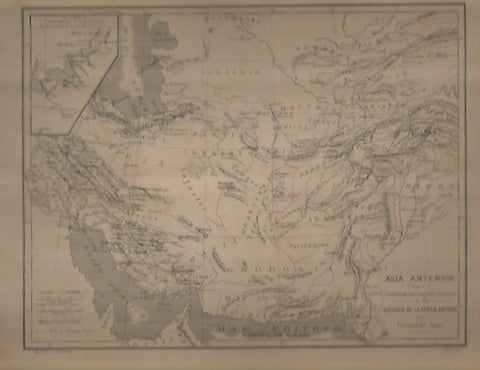 LAMINA 9624: Mapa 2 de Asia Menor para la Historia de la Persia Antigua de F. Justi