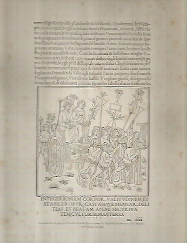 LAMINA 9630: Facsimil de una pagina de Hypnerotomachia Poliphili de Aldo Manucio de 1499
