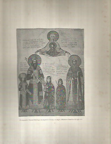 LAMINA 9632: Miniatura bizantina con los emperadores del siglo XV