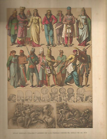 LAMINA 9650: Trajes y armas de los persas de los siglos III al XVI