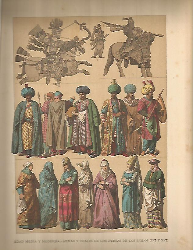 LAMINA 9651: Armas y trajes de los persas de los siglos XVI y XVII