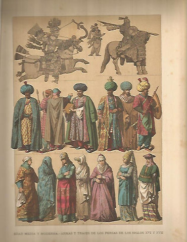 LAMINA 9651: Armas y trajes de los persas de los siglos XVI y XVII