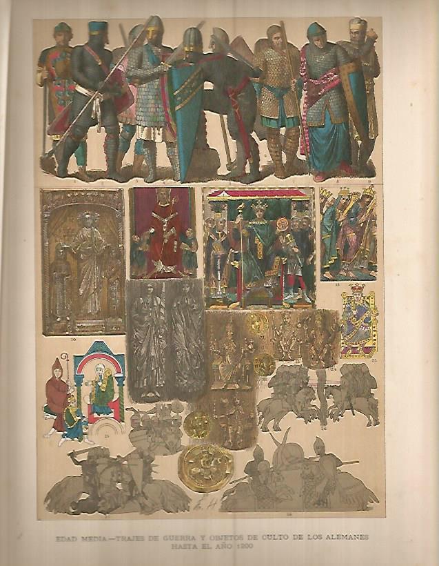 LAMINA 9659: Trajes de guerra y de culto de los alemanes hasta el año 1200