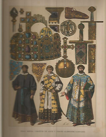 LAMINA 9679: Trajes de Alemania desde 1100 hasta 1200