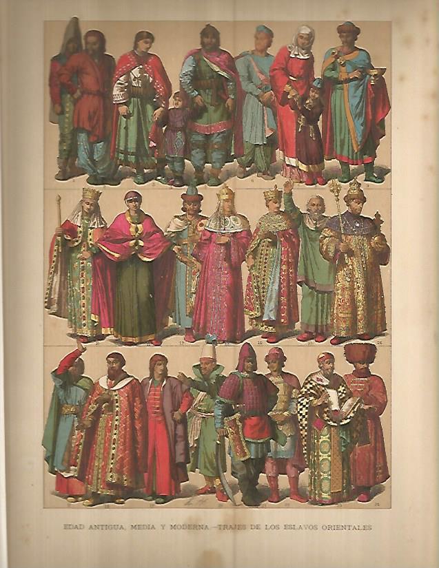 LAMINA 9680: Trajes de los eslavos orientales